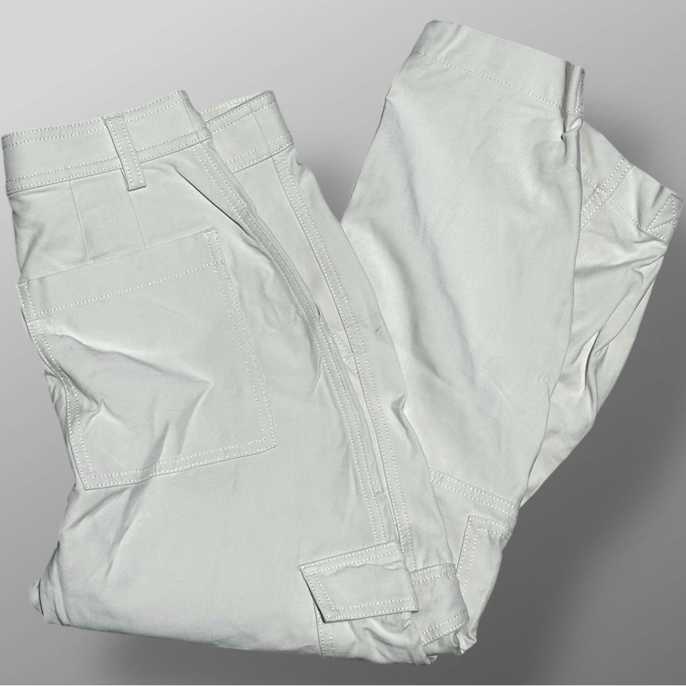 Banana Republic Tan Cargo Cropped Pants Sz 4 Short Light Khaki Stretch